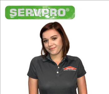 Andrea Rusch for SERVPRO photo in uniform; female employee with short hair